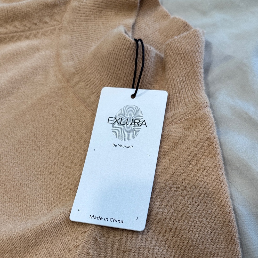 Elegant Tan Long Sleeve Dress - Picture 4 of 4